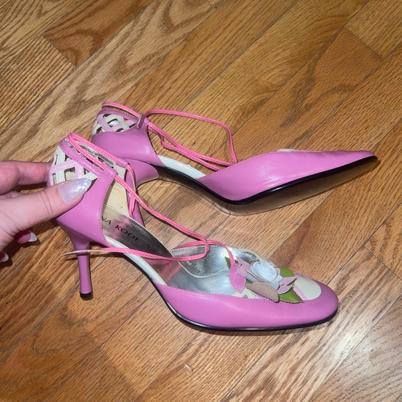 Vintage looking pink heels - genuine leather - Picture 4 of 5